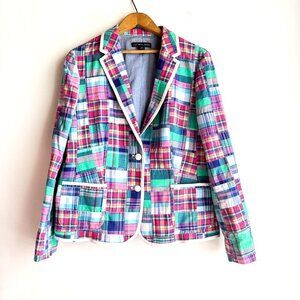 Colorful Plaid Women's Blazer